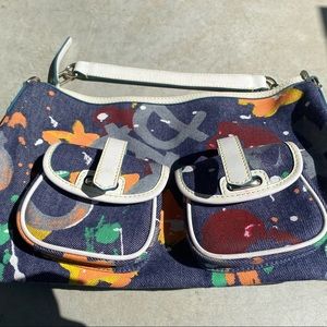 Dooney & Bourke Paint Splatter Saddle Bag